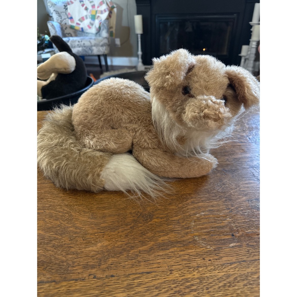 Vintage 1978 Dakin Pillow Pets Tan Puppy Dog Plush Shaggy Stuffed Animal 12in